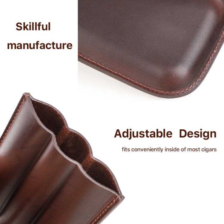 CF5003 Outdoor Travel Portable Cigar Humidor Leather Cigar Cover Can Hold 3 Cigars