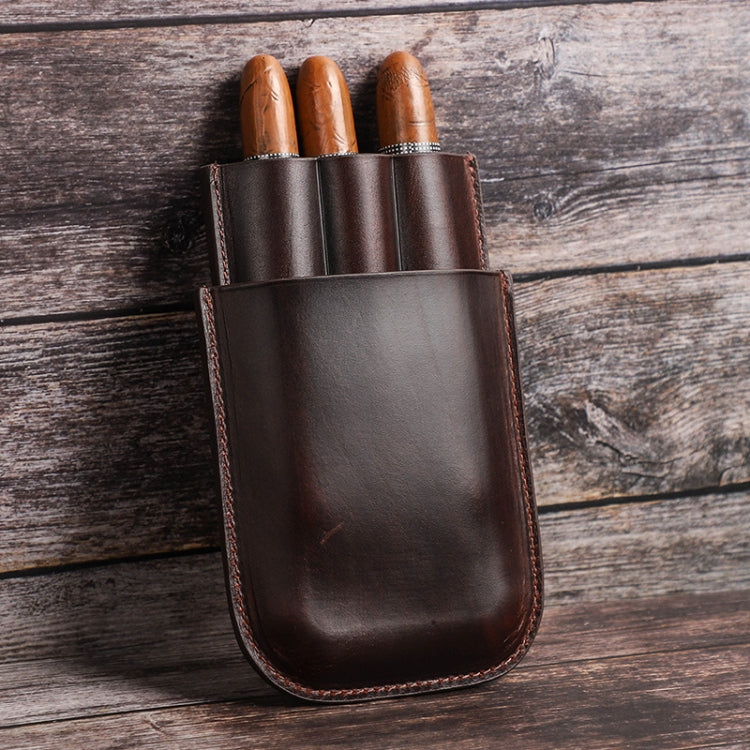 CF5003 Outdoor Travel Portable Cigar Humidor Leather Cigar Cover Can Hold 3 Cigars