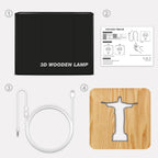 FS-T1971W 2.5W Jesus Pastor Table Lamp USB Solid Wood Hollow Night Light — view 4
