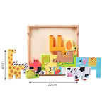 Children Early Education Intelligence Toys 3D Cube Blocks Cartoon Animal Puzzle — view 3