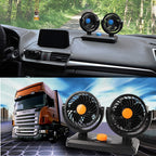Car Fan Portable Mini Adjustable Car Double-Headed Electric Fan