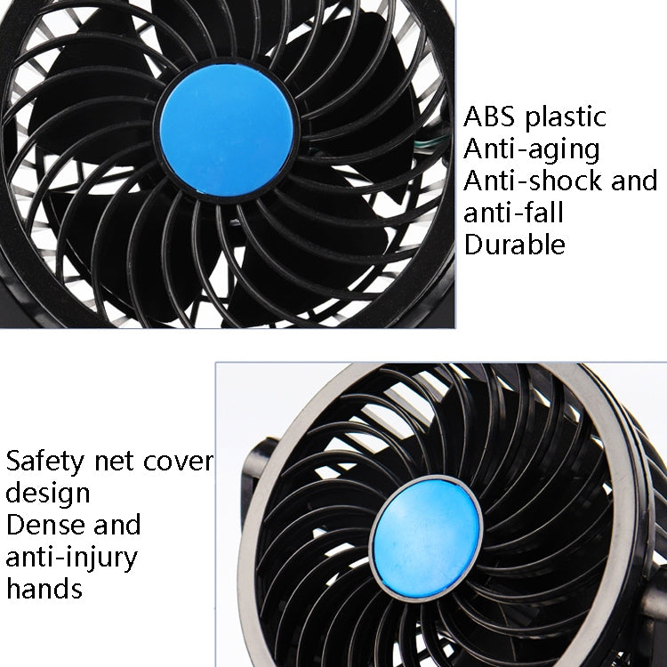 Car Fan Portable Mini Adjustable Car Double-Headed Electric Fan