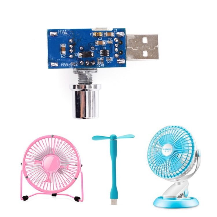 2 PCS HW-602 USB Fan Governor Wind Speed Controller Air Volume Regulator Cooling Mute Multifunction Noise Reduction Switch Module