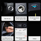 DC12V 120W Car Air Pump Wired Wireless Two-In-One Digital Air Pump