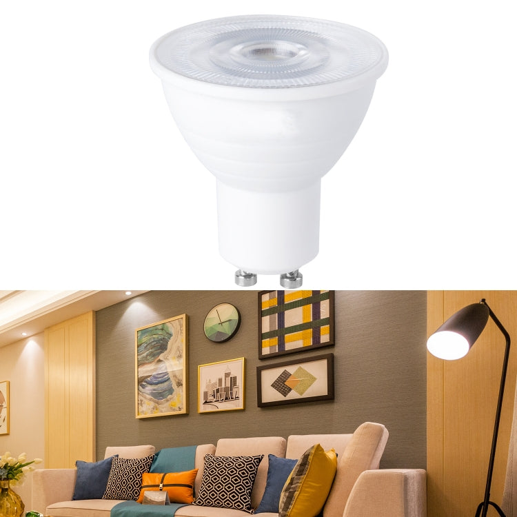 LED Light Cup 2835 Patch Energy-Saving Bulb Plastic Clad Aluminum Light Cup — GU10 Transparent Cover (Cold Light)