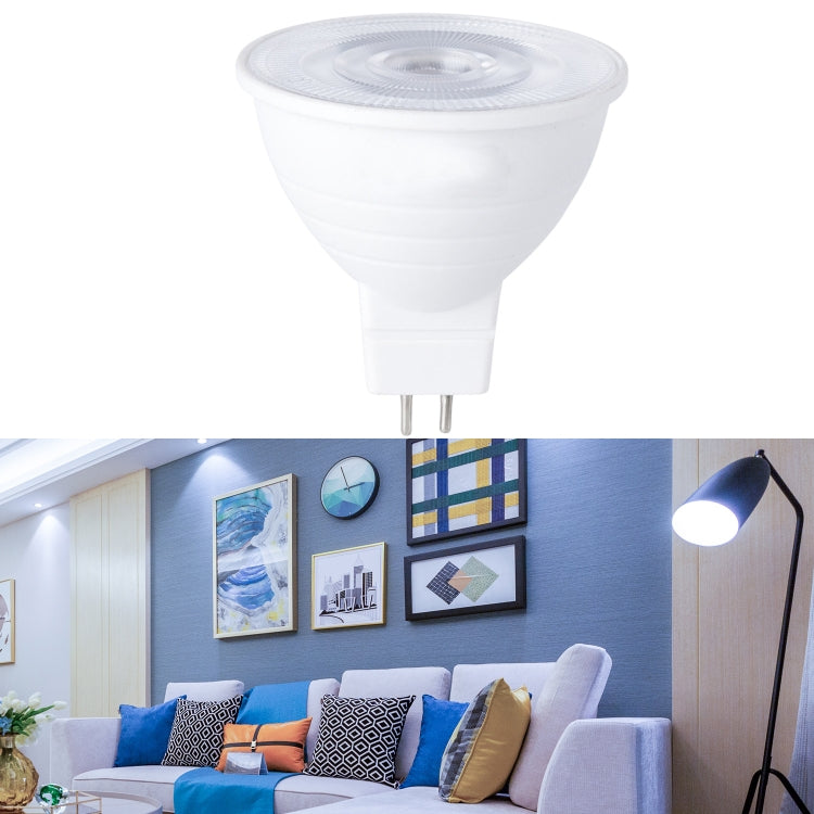 LED Light Cup 2835 Patch Energy-Saving Bulb Plastic Clad Aluminum Light Cup — MR16 Transparent Cover (Cold Light)