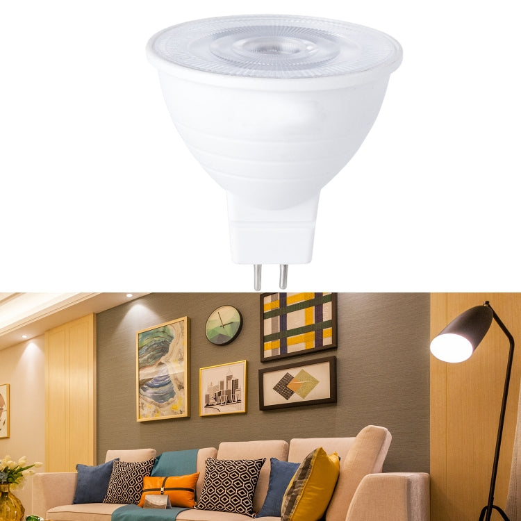 LED Light Cup 2835 Patch Energy-Saving Bulb Plastic Clad Aluminum Light Cup — GU10 Milky White Cover (Warm Light)