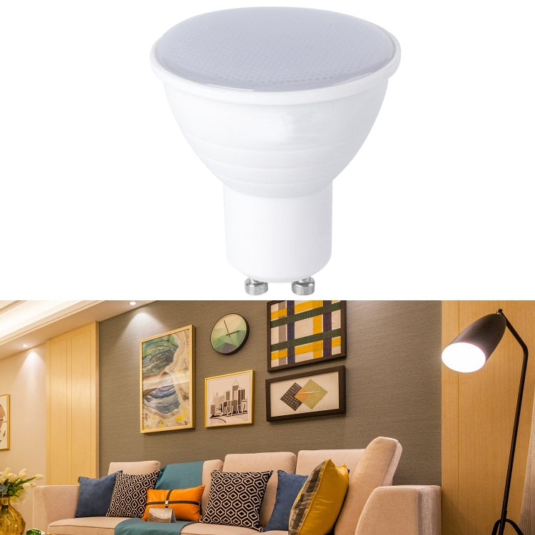 LED Light Cup 2835 Patch Energy-Saving Bulb Plastic Clad Aluminum Light Cup — MR16 Milky White Cover (Warm Light)