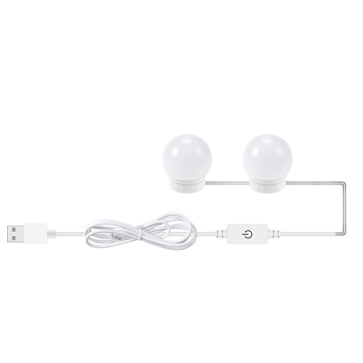 3 Color Temperature Mirror Front Lamp USB Simple Bathroom Makeup Light Bulbs — 2 LEDs