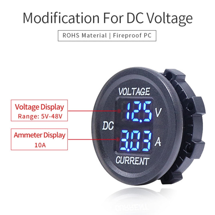 2 In 1 Modified Car Double Digital Voltage Current Table Measuring Instrument