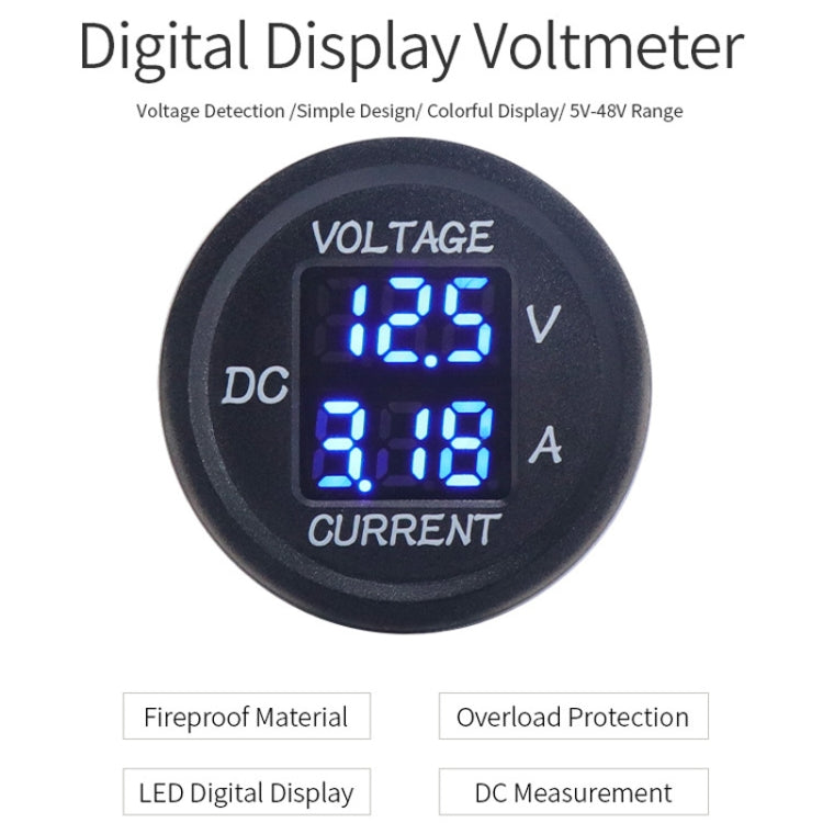 2 In 1 Modified Car Double Digital Voltage Current Table Measuring Instrument