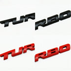8 PCS Car Alloy Modified Turbocharged TURBO Metal Car Sticker Sports Body Sticker Car Tail Label Side Decoration Sticker