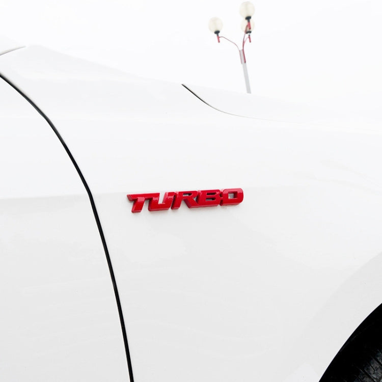 8 PCS Car Alloy Modified Turbocharged TURBO Metal Car Sticker Sports Body Sticker Car Tail Label Side Decoration Sticker