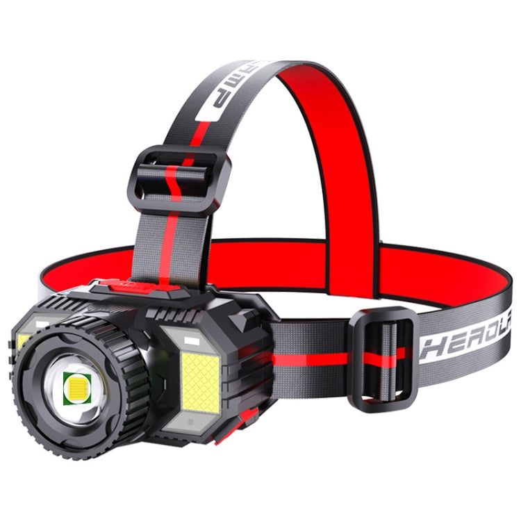 TG-TD009 LED Strong Headlamp Head-Mounted USB Rechargeable Zoom Sensor Headlamp