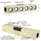M1 Bluetooth Speaker Alarm Clock Wooden Wireless Desktop Loudspeaker