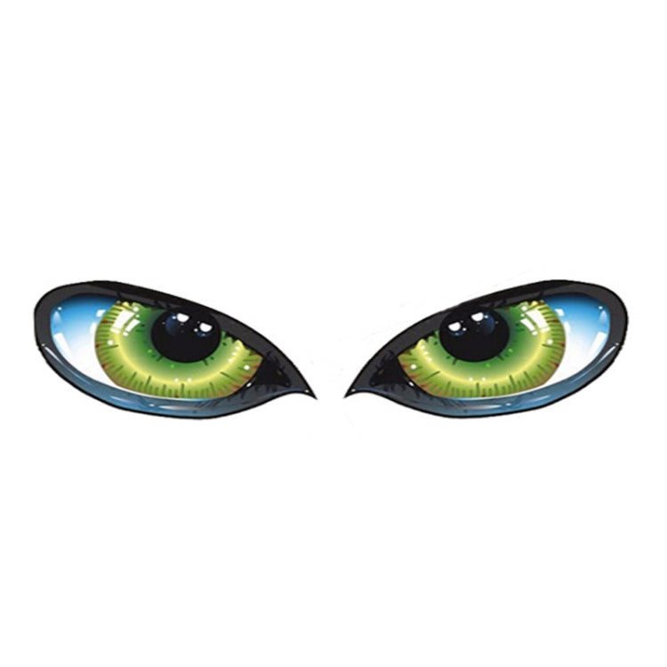 1pc Car Reflective Car Sticker Rearview Mirror Eye Funny Sticker 3D Scratch Blocking Body Sticker Decorative Sticker — Sand Yellow