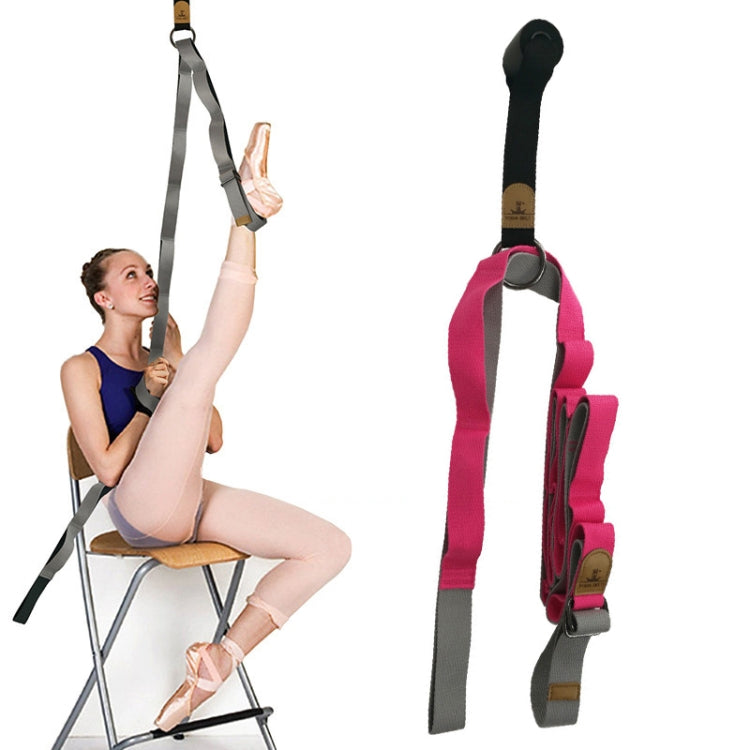 Taekwondo Ballet Dance Yoga Supplies Horizontal Open Rigid Strips Stretching Fork Training Belt — Rose Red