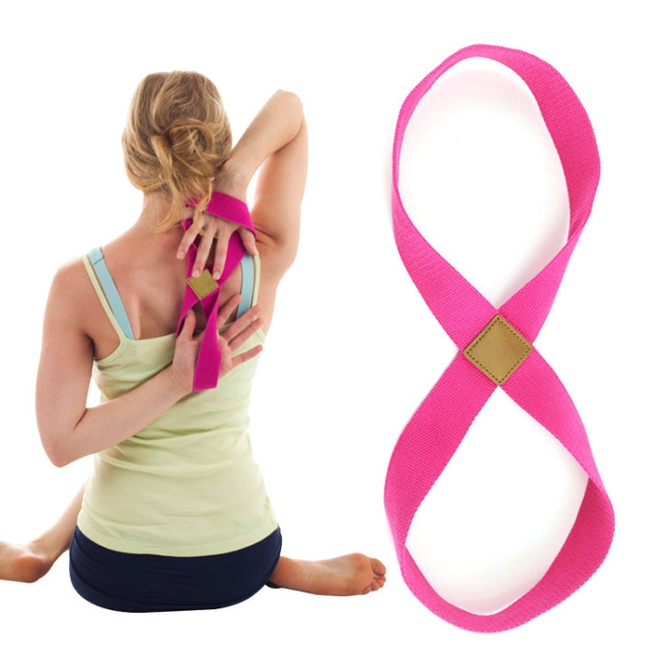 2 PCS Yoga Stretch Belt Cotton Thick Mobius Strip — Rose Red