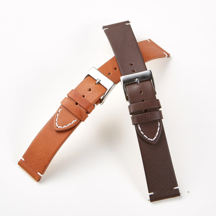 First Layer Retro Cowhide Frosted Bottom Leather Quick Release Ultra-Thin Universal Watch Strap, Size：