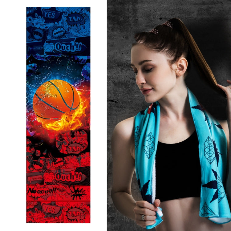 Fitness Cold Towel Outdoor Sports Cooling Quick-Drying Towel, Size: 100 x 30cm, Quick-Drying Towel, Size: 100 x 30cm , Quick-Drying Towel, Size: 100 x 30cm , Quick-Drying Towel, Size: 100 x 30cm                                       ... — Quick-Drying Towel, Size: 100 x 30cm(Basketball)