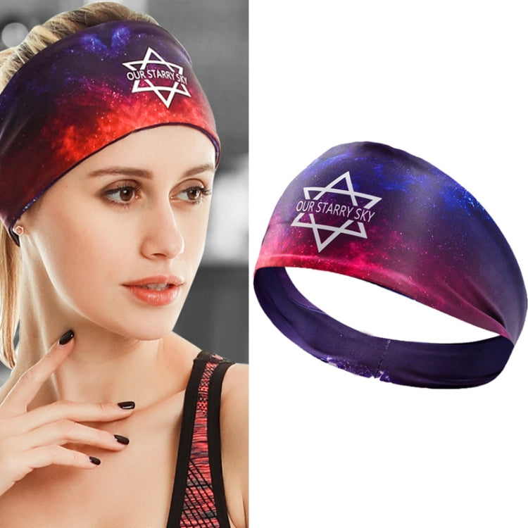 Sports Fitness Antiperspirant Headband Sweat-Absorbent Headband Sweatband — Starry Sky