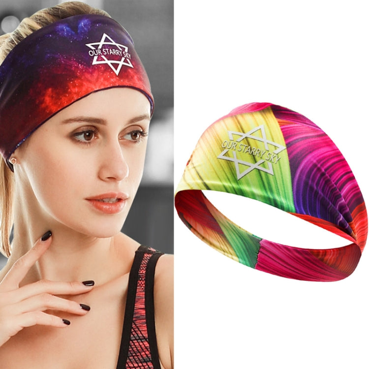 Sports Fitness Antiperspirant Headband Sweat-Absorbent Headband Sweatband — Colorful