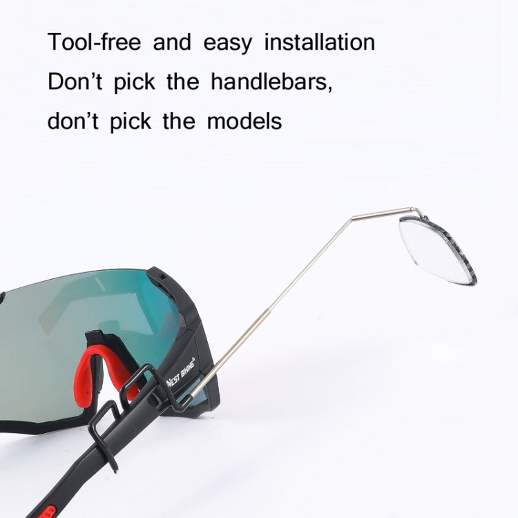 WEST BIKING Bicycle Riding Glasses Mini Rearview Mirror Multi-Angle Adjustable Flat Mirror — view 4