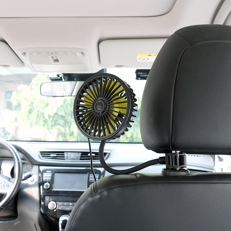F408 Car Silicone Hose Fan Multi-Angle Adjustment USB Fan