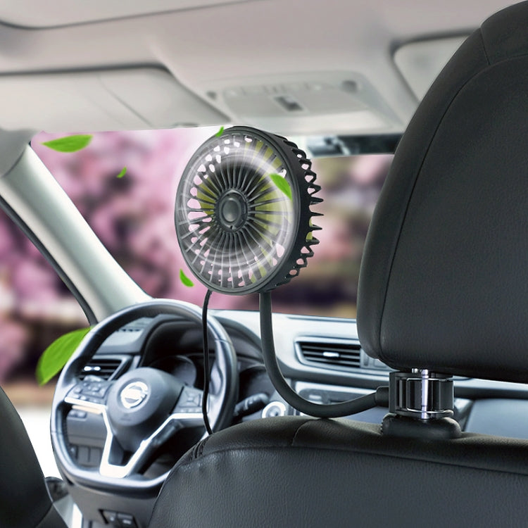 F408 Car Silicone Hose Fan Multi-Angle Adjustment USB Fan