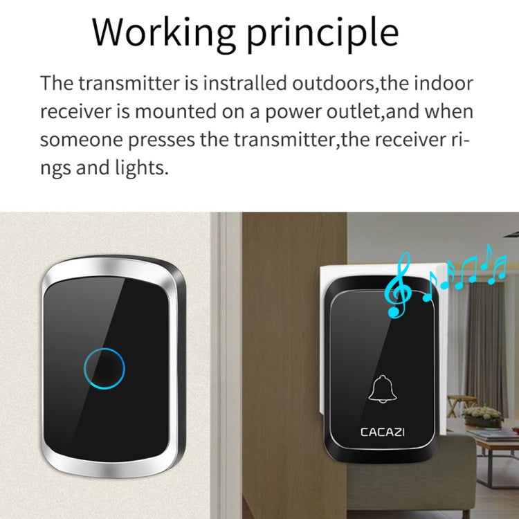 CACAZI A50 1 For 1 Wireless Music Doorbell without Battery — view 7