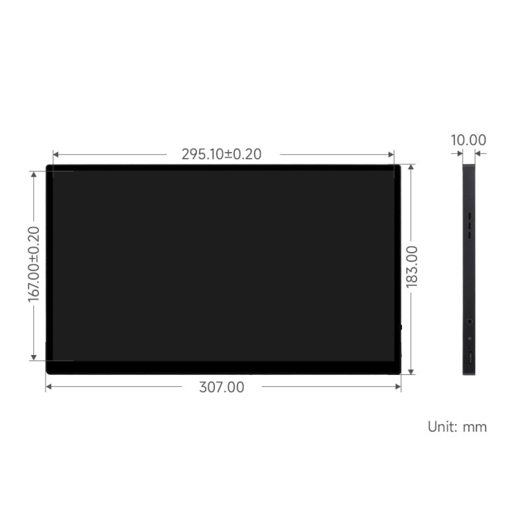 Waveshare 13.3 Inch 2K 2560×1440 HDMI/Type-C Display Interface AMOLED Touch Display — view 5