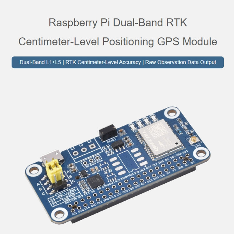 Waveshare For Raspberry Pi LC29H Series Dual-Band L1+L5 Positioning GPS Module