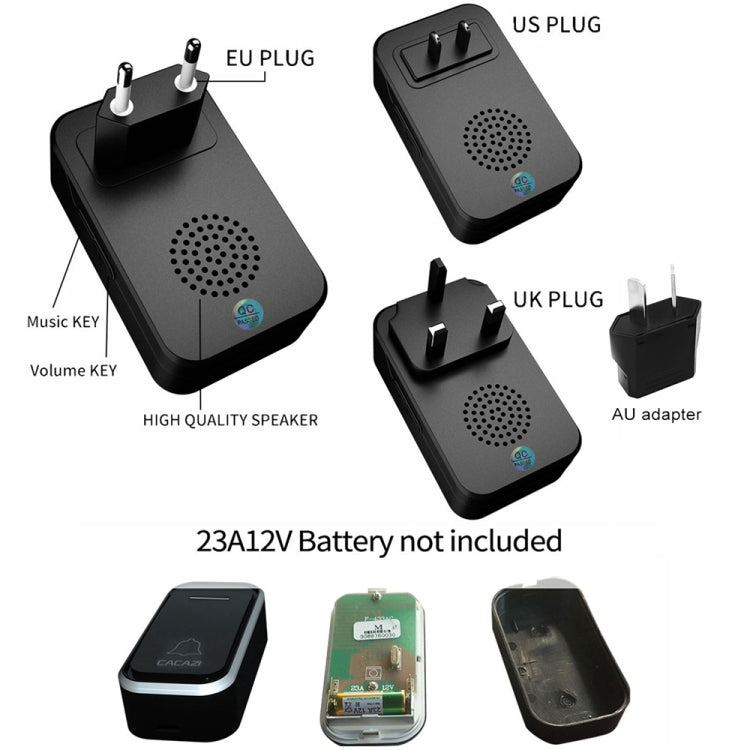 CACAZI Home Smart Digital Wireless Doorbell Remote Electronic Doorbell Elderly Pager — view 10