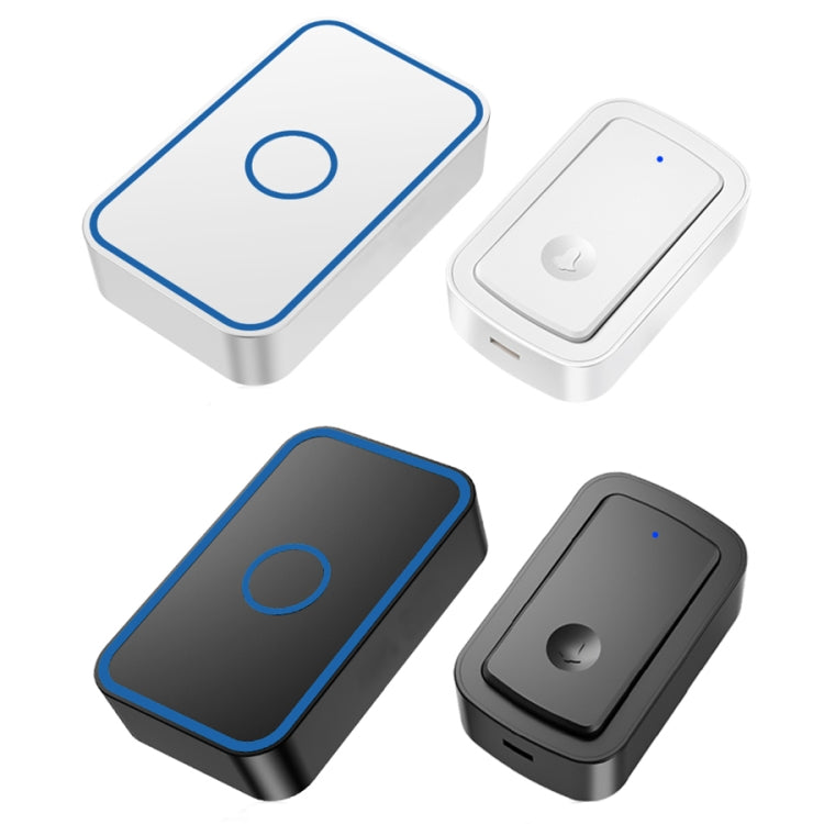 CACAZI A19 1 For 1 Wireless Music Doorbell without Battery — 1 For 1 UK(Black)