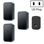 CACAZI A19 One Button Three Receivers Wireless Music Doorbell without Battery