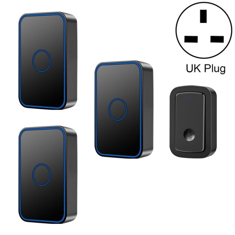 CACAZI A19 One Button Three Receivers Wireless Music Doorbell without Battery — 1 For 3 EU