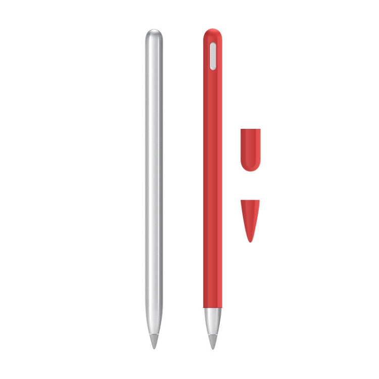 2 Sets 3 In 1 Stylus Silicone Protective Cover + Two-Color Pen Cap Set For Huawei M-Pencil — Pink
