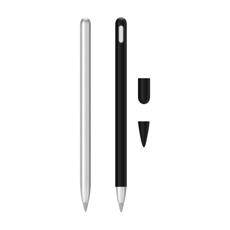 2 Sets 3 In 1 Stylus Silicone Protective Cover + Two-Color Pen Cap Set For Huawei M-Pencil — Red