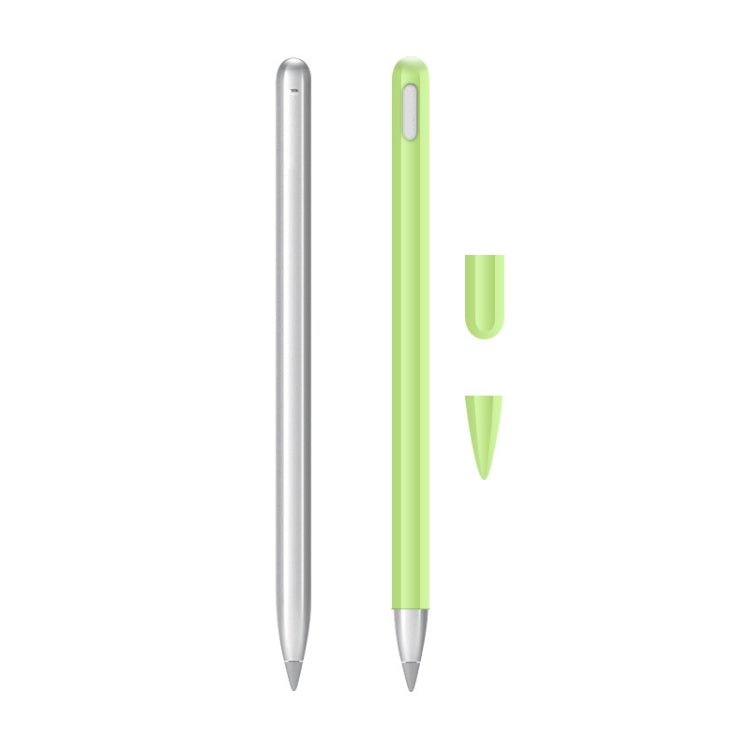 2 Sets 3 In 1 Stylus Silicone Protective Cover + Two-Color Pen Cap Set For Huawei M-Pencil — Mint Green