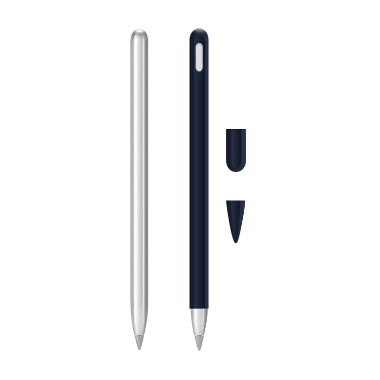 2 Sets 3 In 1 Stylus Silicone Protective Cover + Two-Color Pen Cap Set For Huawei M-Pencil — Matcha Green