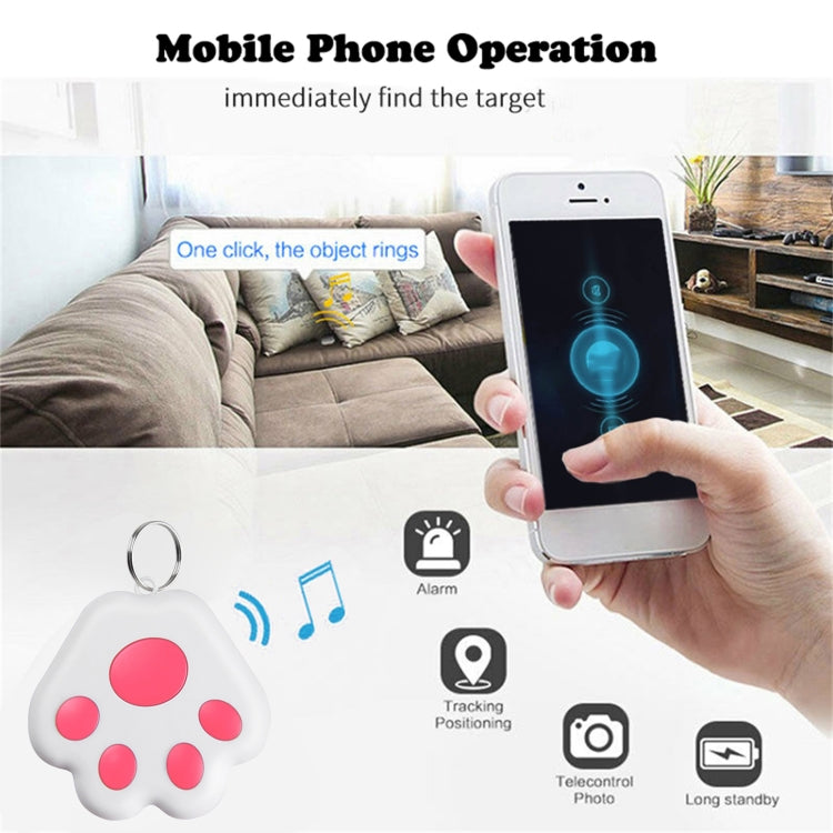 2 PCS HYC-09 Dog Paw Bluetooth Anti-Lost Device Pet Tracking Locator Keychain Smart Search Two-Way Alarm — Light Blue
