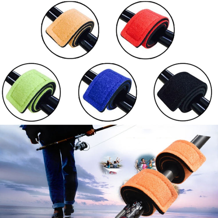 6 PCS Neoprene Non-Slip Fishing Rod Strap Elastic Fishing Rod Strap