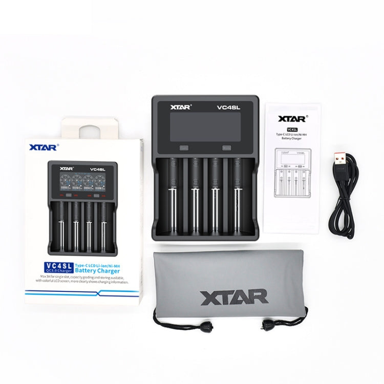 XTAR 4-Slot Bright Flashlight Lithium Battery Charger, Model: VC4SL