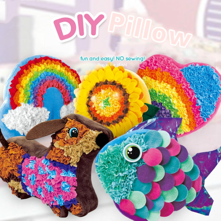 DIY Plush Pillow Toy Three-Dimensional Handmade Doll Material Package — Rainbow Heart