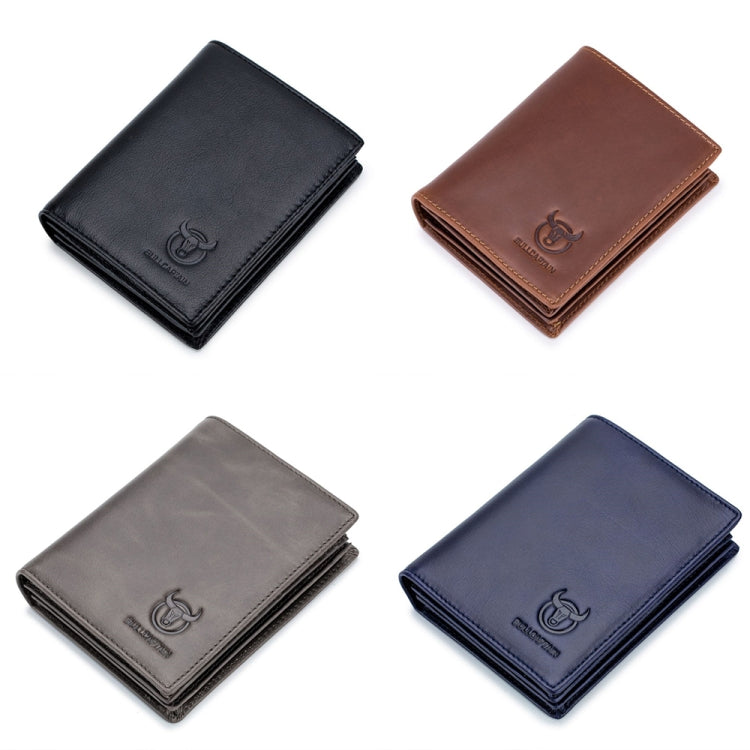 BUFF CAPTAIN 027 Men Short Anti-Theft Wallet Leather Multi-Card Thicken Wallet — Blue