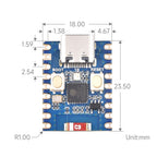Waveshare 2.4GHz ESP32-C3 Mini Development Board, Based ESP32-C3FN4 Single-core Processor
