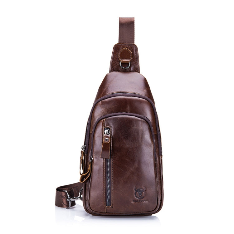 BUFF CAPTAIN 100 Men Leather Crossbody Shoulder Bag First-Layer Cowhide Multi-Function Sports Casual Chest Bag — Black