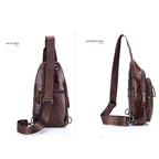 BUFF CAPTAIN 100 Men Leather Crossbody Shoulder Bag First-Layer Cowhide Multi-Function Sports Casual Chest Bag — view 5