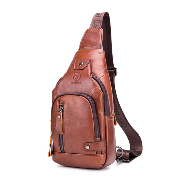 BUFF CAPTAIN 129 First-Layer Cowhide Men Soft Chest Bag Outdoor Casual Large Capacity Messenger Bag — Black