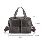 BUFF CAPTAIN 042 Men Leather Multi-Function Shoulder Messenger Bag First-Layer Cowhide Portable Briefcase — view 4